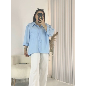 Mavi Ayrobin Salaş Gömlek