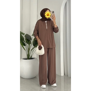 Oysho muadil fermuarlı Takım kahve