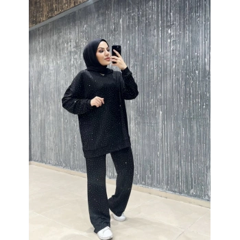 Oysho taşlı takım siyah
