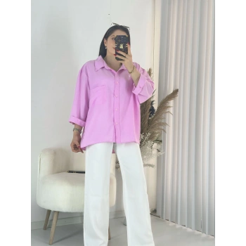 Pembe Ayrobin Salaş Gömlek