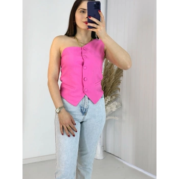 Pembe Tek Omuz Yelek