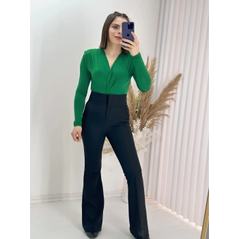 Vatkalı Kravuze Yaka Çıtçıtlı Bady