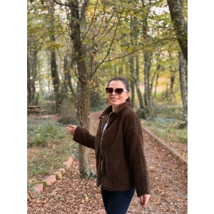 İç astarlı Pelüş mont kahve