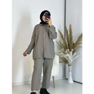 Müslin Kumaş İkili Takım Vizon