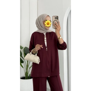 Oysho muadil fermuarlı takım bordo