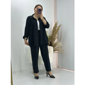 Pamuklu Keten İkili Takım Siyah