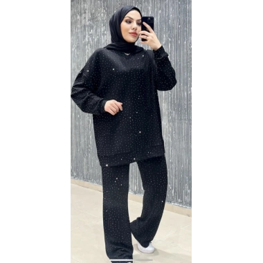 Oysho taşlı takım siyah