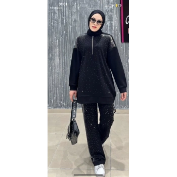 Yarı taşlı Oysho takım siyah