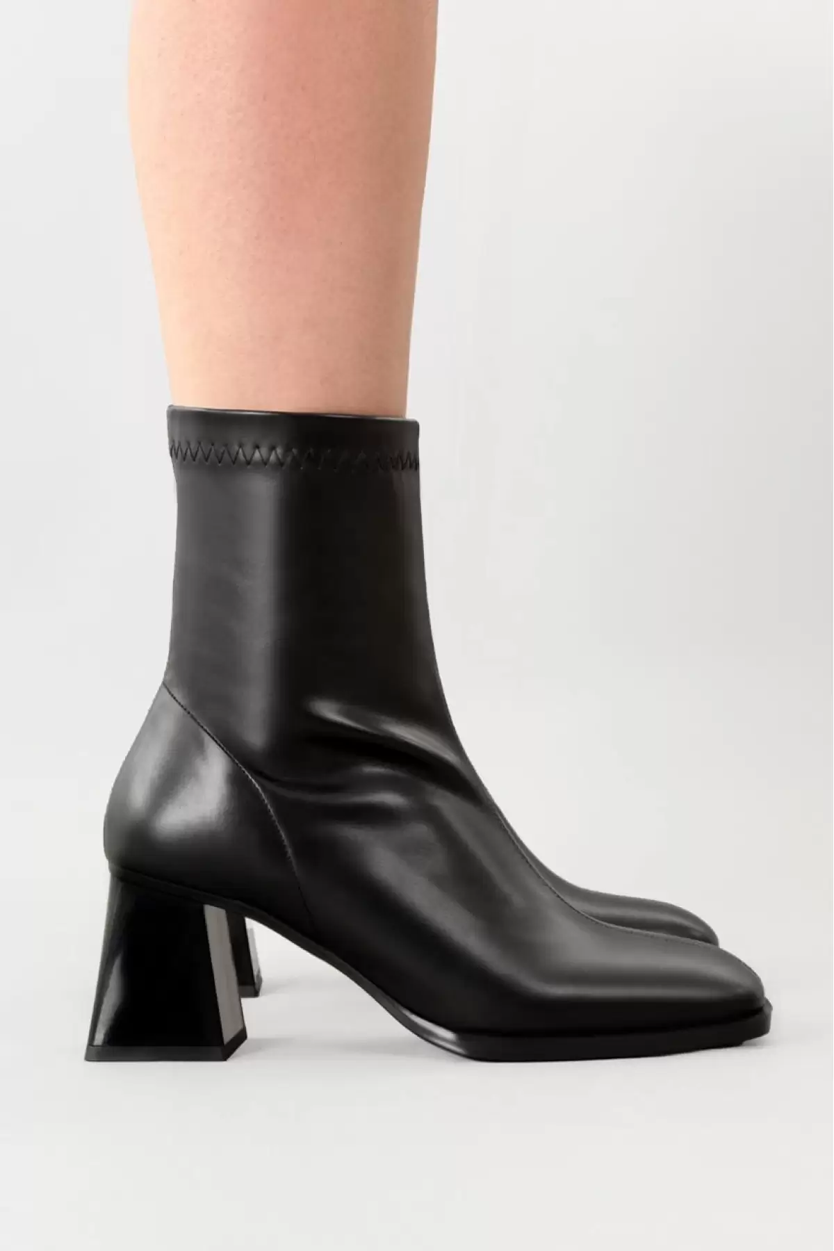 Kadın Bot Siyah Kalın Topuklu Streç Boots