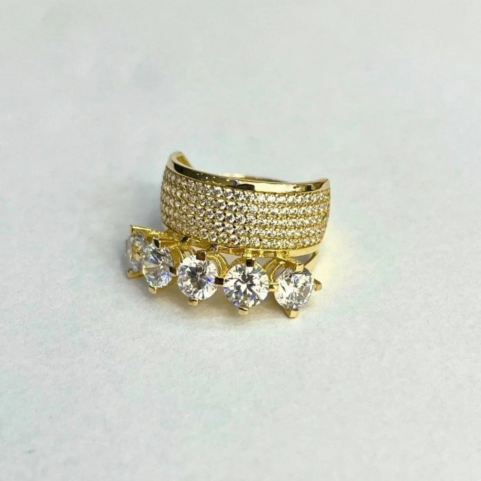 14 Ayar Altın 5 taşlı Alyans