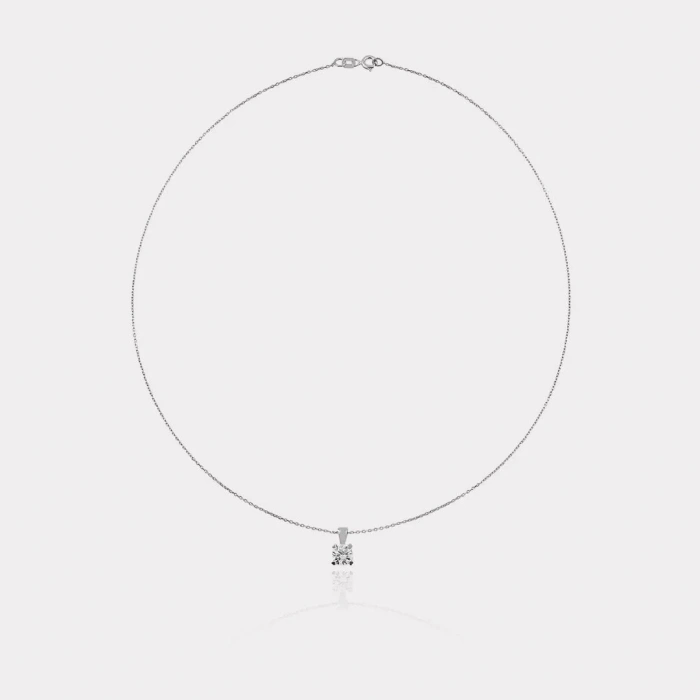 14 Ayar Altın Beyaz Tektaş Kolye