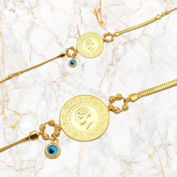 14 Ayar Altın Çeyrekli Bileklik