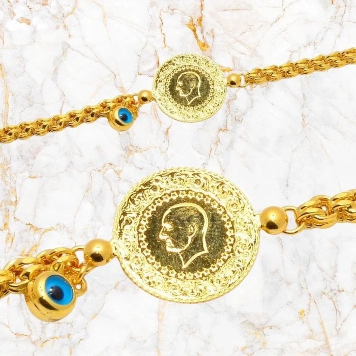 14 Ayar Altın Çeyrekli Bileklik