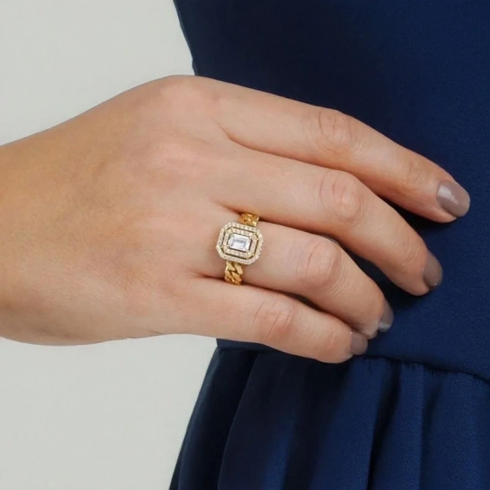 14 Ayar Altın Gurmet Baget Yüzük