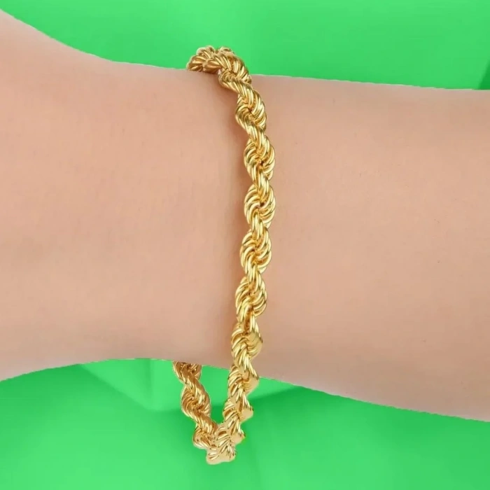 14 Ayar Altın Halat Zincir Bileklik