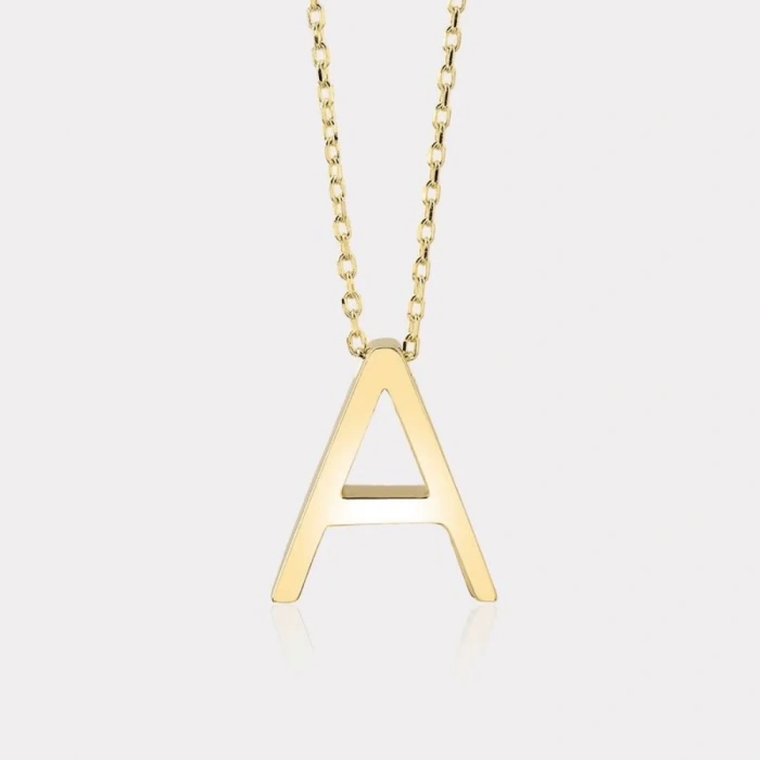 14 Ayar Altın Harf Kolye