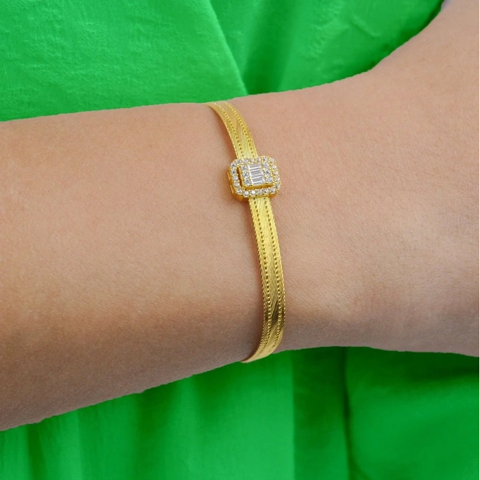 14 Ayar Altın Hasır Baget Bileklik