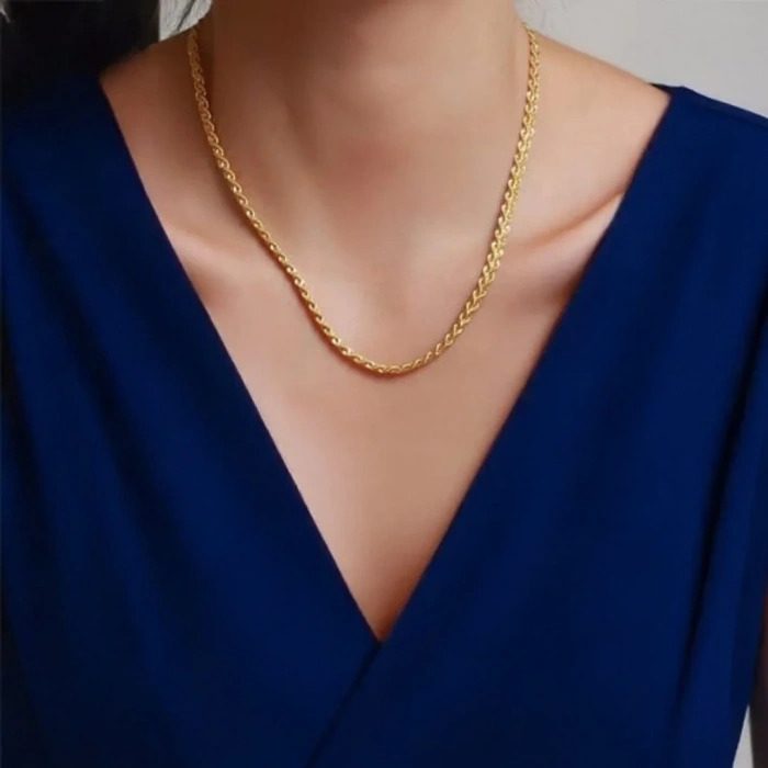 14 Ayar Altın İkili Halat Örgü Set Takımı