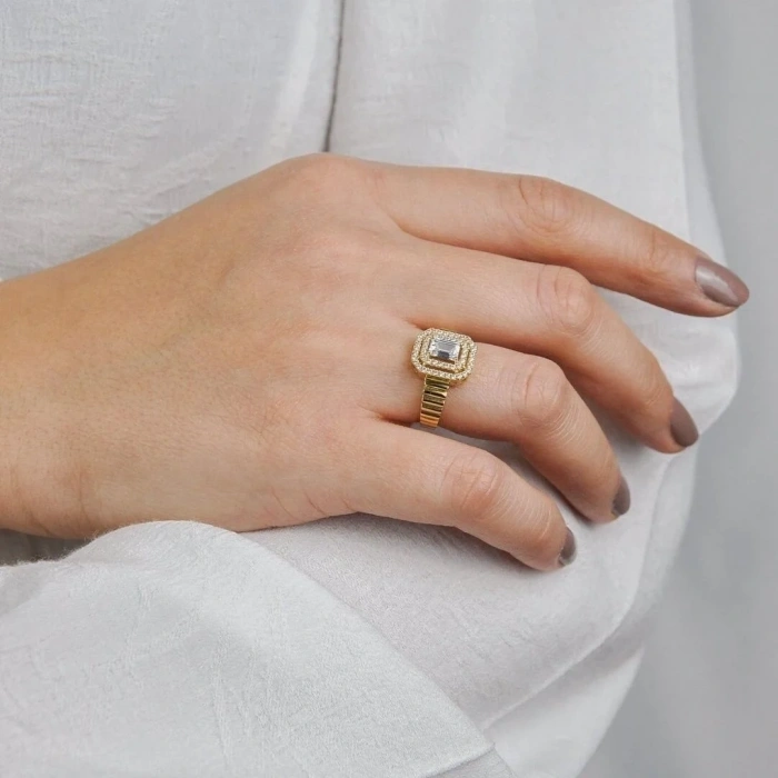 14 Ayar Altın Merdiven Baget Yüzük