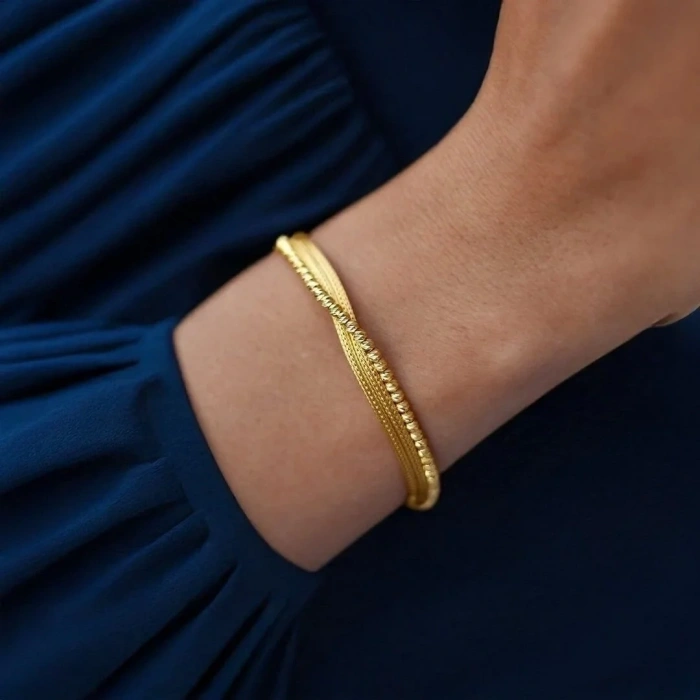 14 Ayar Altın Mesh Örgü Düğün Seti Takımı