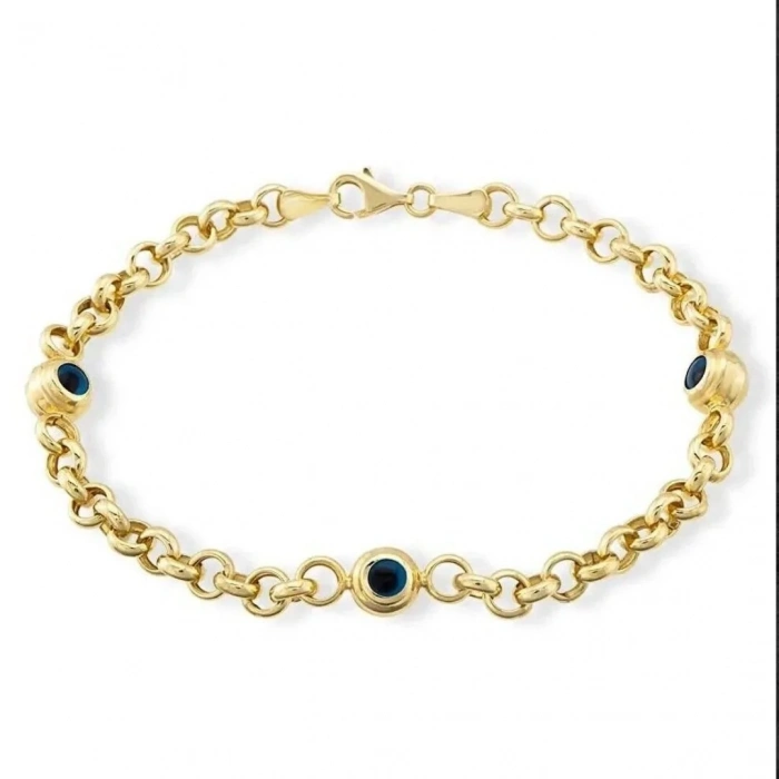 14 Ayar Altın Nazar Boncuklu Bileklik