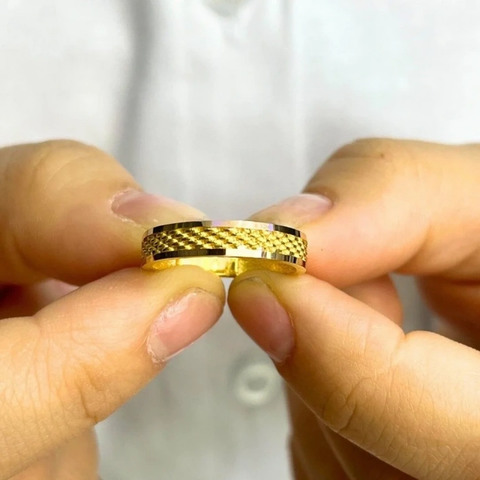 14 AYAR ALTIN ÖRGÜ ŞERİT YÜZÜK