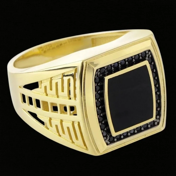 14 Ayar Altın Oymalı Model Erkek Yüzüğü