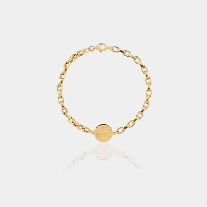 14 Ayar Altın Plakalı Çocuk Bilekliği