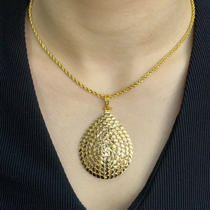 14 Ayar Altın Pullu Zincirli Kolye