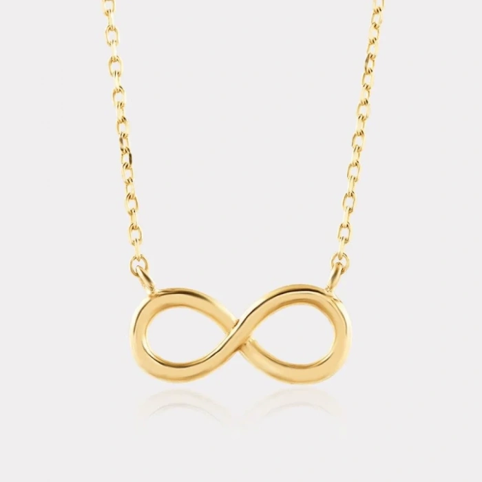 14 Ayar Altın Sade Sonsuzluk Kolye