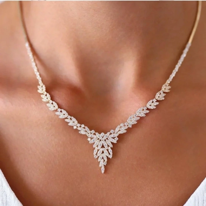 14 Ayar Altın Sarı Trapez Damla Set Takımı