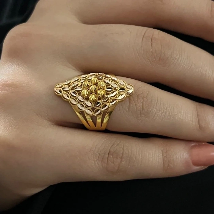 14 Ayar Altın Toplu Mekik Yüzük