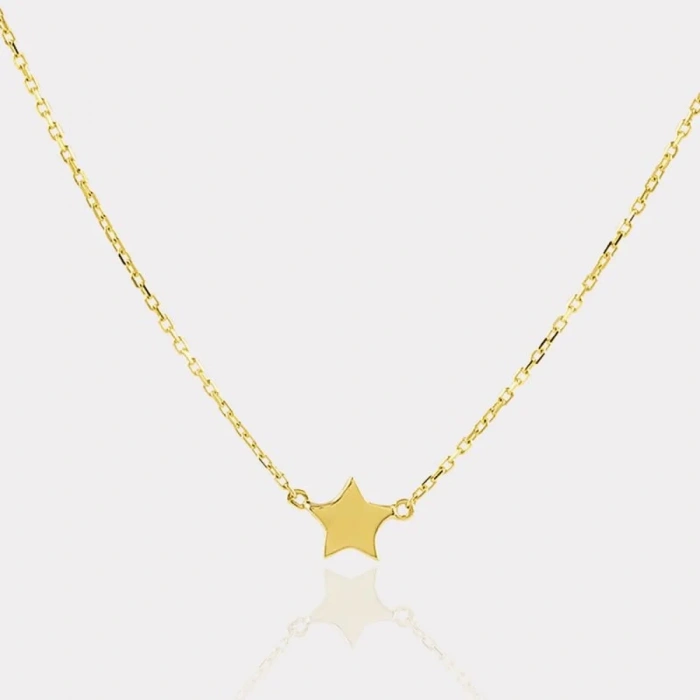 14 Ayar Altın Yıldız Kolye