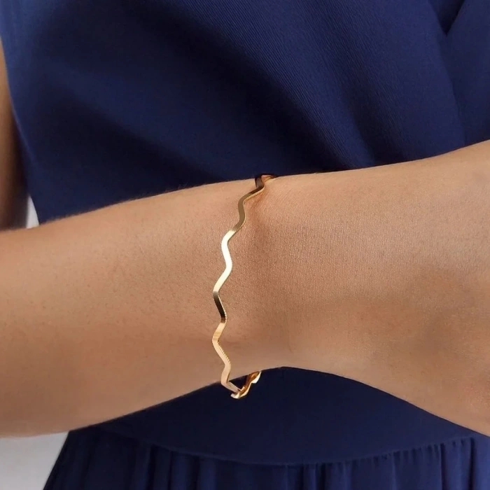 14 Ayar Altın Zigzag Ajda Bilezik