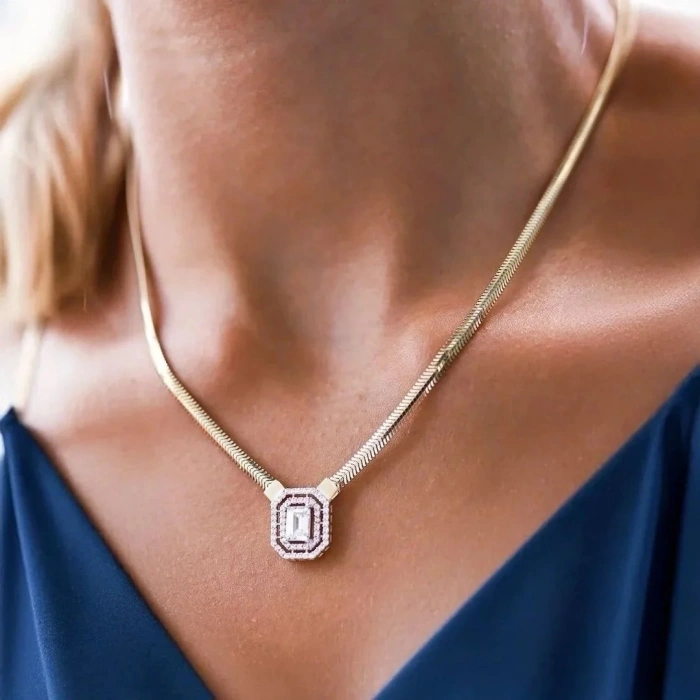 Altın Balık Sırtı Baget Kolye