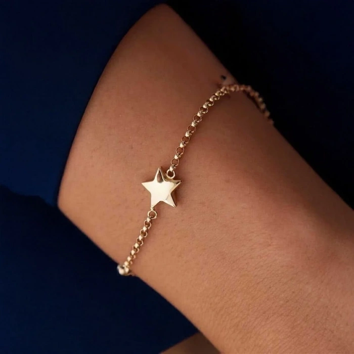Altın Zincirli Yıldız Bileklik