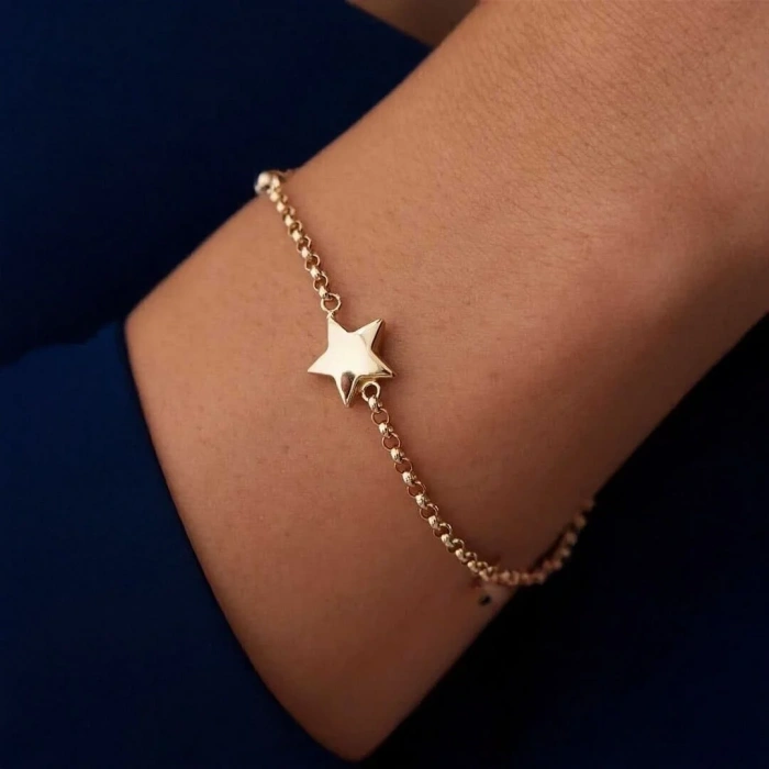 Altın Zincirli Yıldız Bileklik