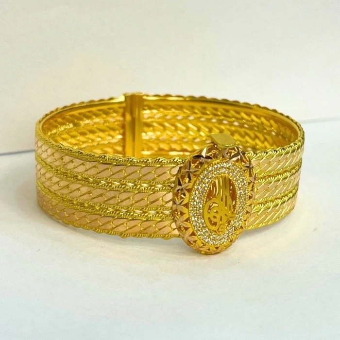 Sarı Altın 3 Sıra Burmalı Kelepçe