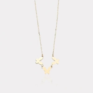 14 Ayar Altın 3lü Kelebek Kolye