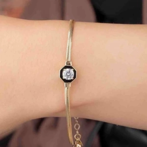 14 Ayar Altın Çağla Modeli Ezme Zincir Bileklik