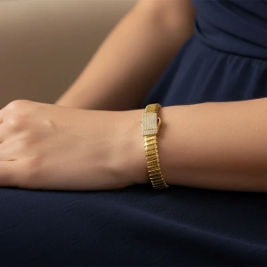 14 Ayar Altın Kelepçe Bilezik