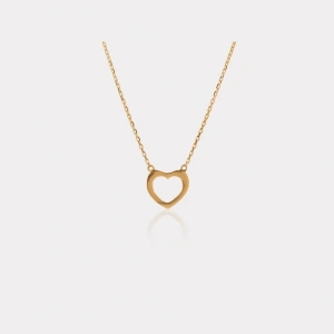 14 Ayar Altın Plaka Kalp Kolye