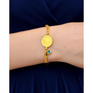 14 Ayar Altın Pullu Çeyrekli Bileklik