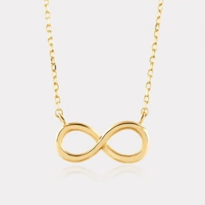 14 Ayar Altın Sade Sonsuzluk Kolye