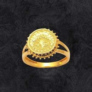 14 Ayar Oval Sade Tuğra Altın Yüzük
