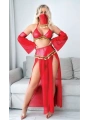 Kırmızı Peçeli Seksi Dansöz Kostümü