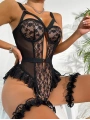 Özel Tasarım Siyah Dantelli Fantezi Jartiyer Takımı