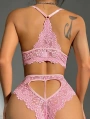 Pembe Dantelli Fantezi Bralet Sütyen Takımı