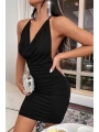 Siyah Sırt Dekolteli Mini Elbise