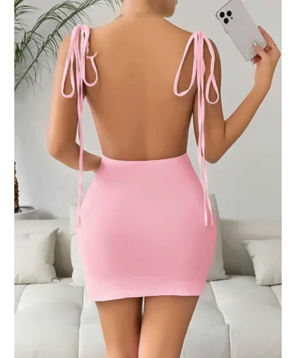 Pembe Fantezi Clup Elbisesi 6675